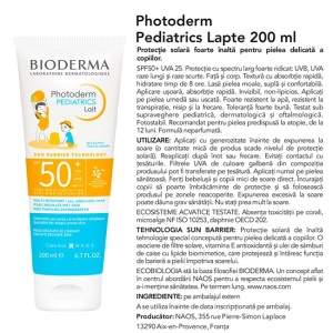 Set Bioderma Photoderm protectie solara SPF 50+ – Lapte pentru copii 200 ml, Fluid mineral 75 g, Spray pentru piele sensibila 300 ml