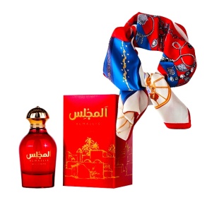 Set cadou Althea cu Apa de Parfum, Gulf Orchid, Almajlis Femei, 110 ml si esarfa