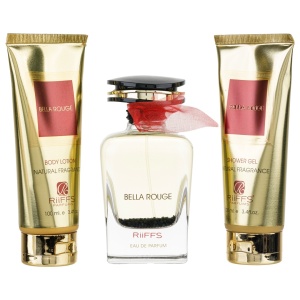 Set cadou Bella Rouge, Riiffs, Femei, Apa de Parfum, 100ml + Gel De Dus, 100ml + Lotiune de corp, 100ml