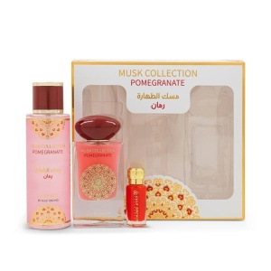 Set cadou Gulf Orchid Pomegrante, Unisex, Apa de Parfum, 60 ml + Spray de corp, 250 ml + Ulei concentrat, 12 ml