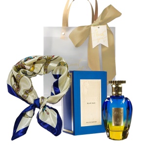 Set cadou Paris Corner Oud Emir Voux Blue, Apa de Parfum, Unisex, 100 ml + esarfa satinata