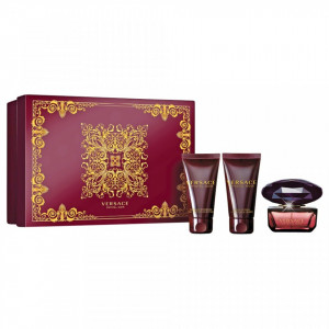 Set Cadou Versace Crystal Noir: 50 ml Eau de Toilette + 50 ml Gel de Dus + 50 ml Lotiune de Corp