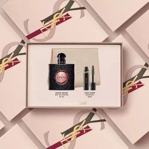 Set Cadou Yves Saint Laurent Black Opium – Apa de Parfum 50ml, Mascara si Pouch