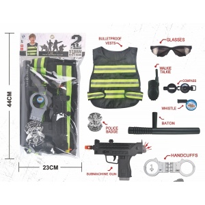 Set de Costum de Politist pentru Copii Joc de Rol cu 13 Piese, Inclusiv Vesta, Catuse și Insigna, pentru Copii de 4-6 Ani