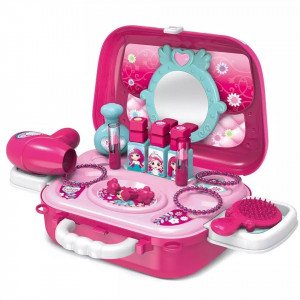 Set de infrumusetare pentru fete, in gentuta transformabila, cu oglinda, uscator si accesorii