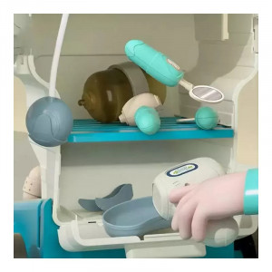 Set de joaca Carucior Medical mobil pentru copii cu 15 piese, Albastru - Img 5