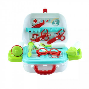 Set de joaca tip ghiozdan, Little Doctor, 15 accesorii