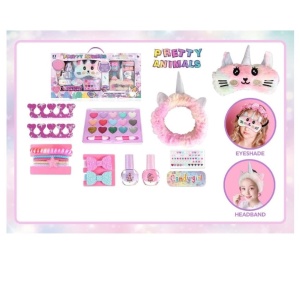 Set de machiaj si accesorii Pretty Animals pentru copii 