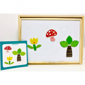 Set Educativ Montessori din Lemn - Puzzle, Labirint cu Margele si Asociere Alfabetica și Numerica