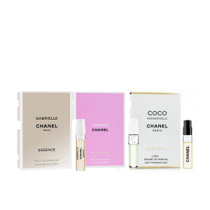 Set esantioane Chanel Coco Mademoiselle L'eau Privee 1.5 ml, Chance Eau Fraiche 1.5 ml, Gabrielle Essence 1,5 ml