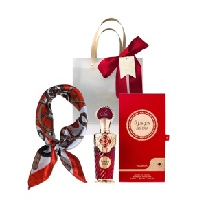 Set Johra Nusuk, Extract de Parfum, Femei, 100 ml + Esarfa satinata + Punga cadou