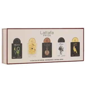 Set Lattafa Apa de Parfum Unisex – Affection 20 ml, Tharwah Gold 20 ml, Watch1505 20 ml, Breeze 20 ml, Shaheen Gold 20 ml 