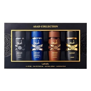 Set parfumuri arabesti Lattafa Asad Collection , Apa de parfum de Barbati, 4 x 25 ml