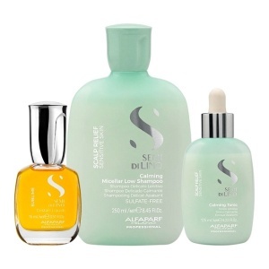 Set pentru scalp sensibil Alfaparf Milano Calming Sampon 250 ml + Tonic Calmant 125 ml  +  Ulei Cristalli Liquidi 15 ml