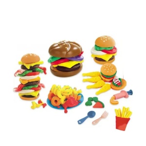 Set plastilina Happy Color Mud – Hamburger si cartofi prajiti, pentru copii 3 ani+