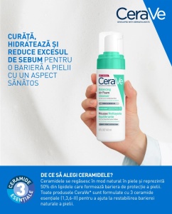 Spuma de curatare reechilibranta pentru ten normal si mixt Air Foam Cleanser Cerave, 148 ml