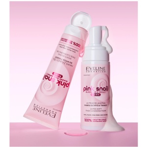 Spuma Ultra-Delicata pentru Curatarea Fetei Eveline Cosmetics Pink Snail PDRN 150ml
