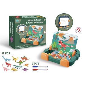 Tabla de Desen Magnetica cu Puzzle Dinozaur pentru Copii - Jucarii Educationale Montessori