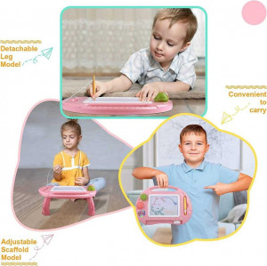 Tabla magnetica cu picioare, de desenat si scris, cu creion si 2 forme- roz - Img 5