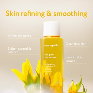 Toner facial hidratant si iluminator cu niacinamida Face Republic, Vita Glow Niacin Toner, 160 ml
