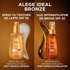 Ulei de corp cu protectie solara SPF 30 Ideal Bronze Ambre Solaire, 150 ml, Garnier