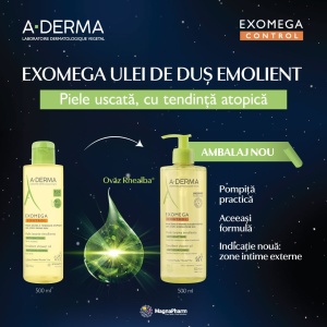 Ulei de dus A-Derma Exomega Control pentru piele uscata si atopica - Img 3