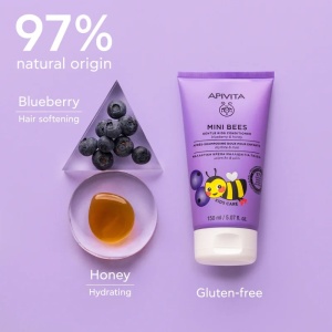 Balsam de par cu afine si miere pentru copii Mini Bees Apivita, 150 ml