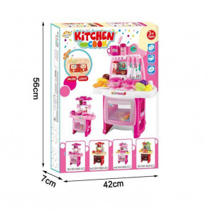 Bucatarie pentru copii Cool Cooking cu accesorii, lumini si sunete, roz - Img 2
