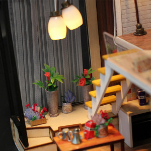 Casuta De Asamblat DIY in miniatura din lemn cu mobilier, Joc interactiv, educational - Img 8