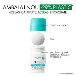 Deodorant roll-on antiperspirant anti-urme 48h Vichy, 50 ml