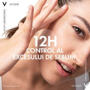 Fluid protectie solara pentru ten gras cu tendinta acneica SPF 50+ Vichy Capital Soleil UV Clear, 40ml - Img 3
