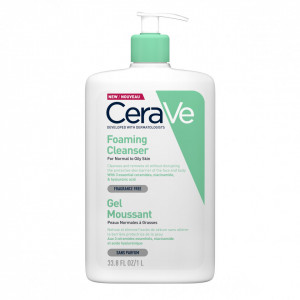 Gel de curățare spumant pentru piele normal-grasă, 1 l, CeraVe