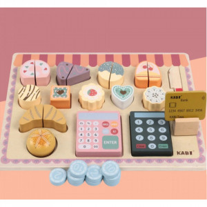 Joc de rol puzzle lemn Cofetaria tip Montessori, Kabi - Img 5