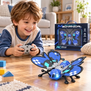 Jucarie fluture cu telecomanda R/C, lumini LED si incarcare USB - Img 4