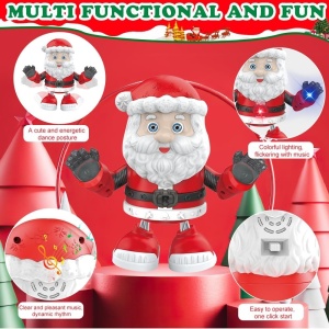 Jucarie interactiva, Mos Craciun, sunete, lumini, 20 cm