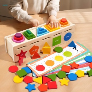 Jucarie Montessori din lemn – Sortator cu forme si culori