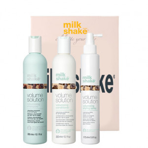 Kit pentru par fin si subtire Milk Shake Volume Solution Sampon 300 ml + Balsam 300 ml + Tratament 175 ml - Img 1
