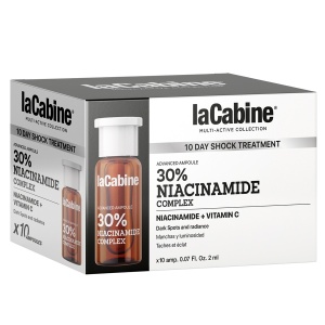 La Cabine Fiole Anti-Pete cu Niacinamidă, Vitamina C și Acid Tranexamic Advanced 30% Niacinamide Complex, 10 x 2 ml