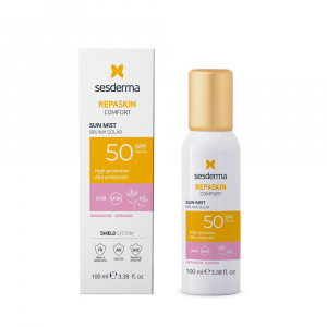 Mist cu protectie solara SPF 50 Repaskin Comfort Sun Mist Geraniu Sesderma, 100 ml