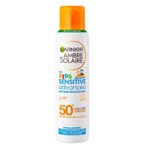 Pachet Garnier Ambre Solaire – Spray protectie solara adulti SPF 50 200 ml + Spray protectie solara copii SPF 50 200 ml + Spray aftersun hidratant, 200 ml