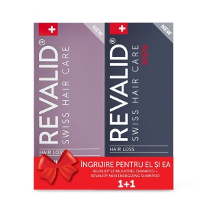 Pachet Revalid, Sampon stimulator, 200 ml + Sampon impotriva caderii parului pentru barbati, 200 ml