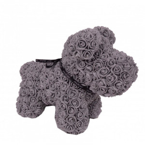 Rose Puppy - Catelus floral 40 cm decorat manual cu trandafiri spuma in cutie - Img 7