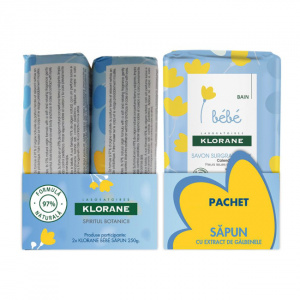 Pachet Sapun pentru copii, 250 g + 250 g, Klorane Bebe