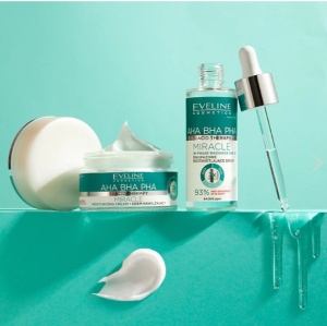 Ser bifazic iluminator Eveline Cosmetics Miracle, cu 3 tipuri de acizi si vitamina C, pentru uniformizarea tenului si reducerea imperfectiunilor, 30 ml