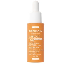 Ser cu tripla actiune si protectie solara SPF 50 Uveblock Isispharma, 28 ml