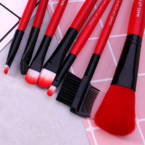 Set 7 pensule profesionale pentru machiaj Red Cherry cu portofel - Img 2