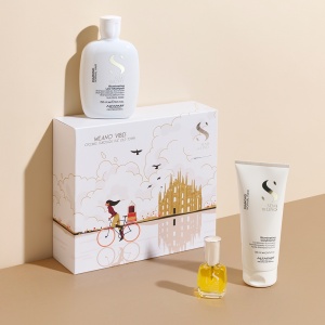 Set Alfaparf Diamond Iluminating pentru stralucirea parului Sampon, 250ml + Balsam, 200ml + Cristalli Liquidi, 15ml