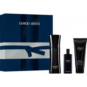 Set Cadou Armani Code, Barbati, Apa de Toaleta 75 ml Apa de Toaleta + 15 ml Apa de Toaleta + 75 ml Gel de dus