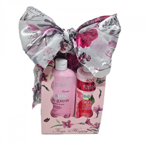 Set cadou Balsam hidratant pentru corp, Sunshine Ready!, Eveline Cosmetics, 350 ml + Cremă hidratantă cu iaurt de corp 99% Natural Strawberry Smoothing, 400 ml + Esarfa