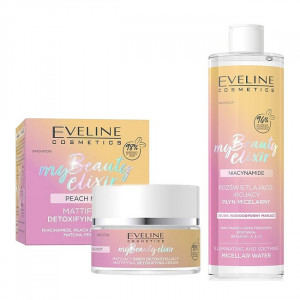 Set cadou Crema de fata, Eveline Cosmetics My Beauty Elixir Peach Matt, 50 ml + Apa micelara My Beauty Elixir Niacinamide Eveline Cosmetics, 400ml - Img 2